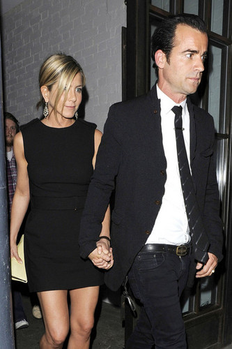 Jennifer Anniston and Justin Theroux spotted leaving Shoreditch House in London