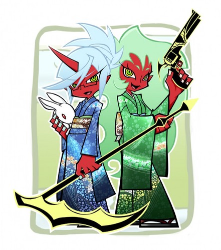  Demon sisters in Kimonos!