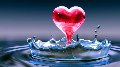 Water Red Heart
