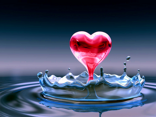  Water Red corazón