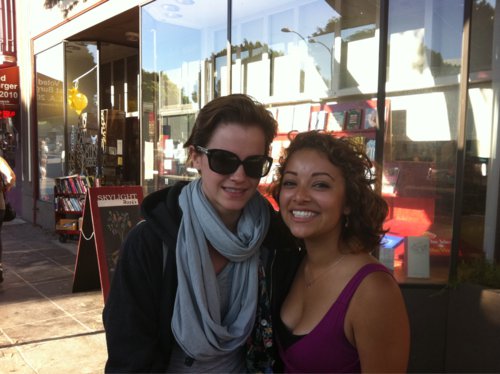  with fan in LA, July 27