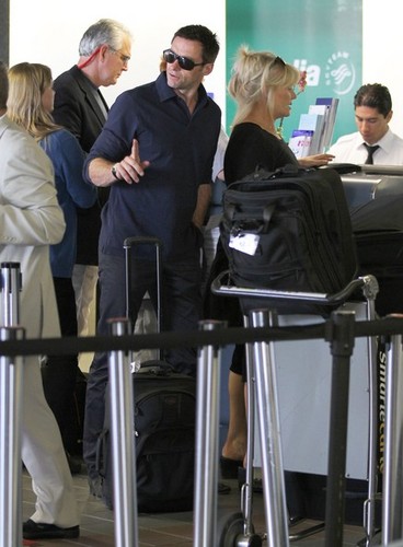  Hugh Jackman & Family Catching Flight At LAX Airport