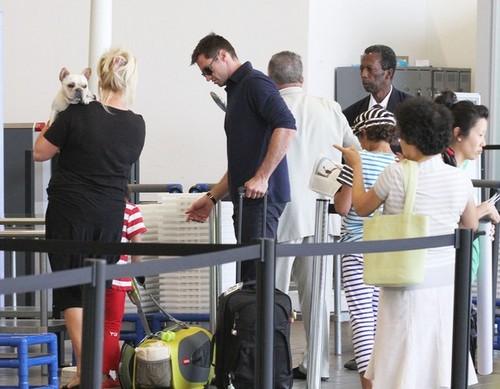  Hugh Jackman & Family Catching Flight At LAX Airport