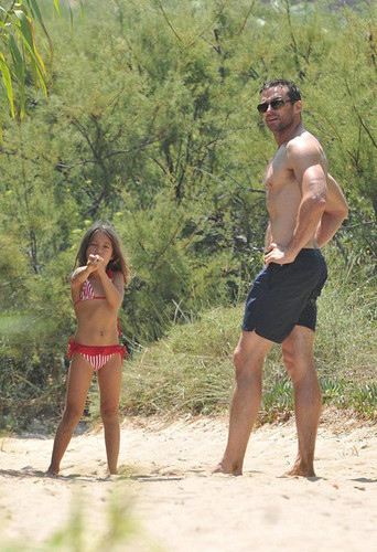 Hugh Jackman and Family in St. Tropez