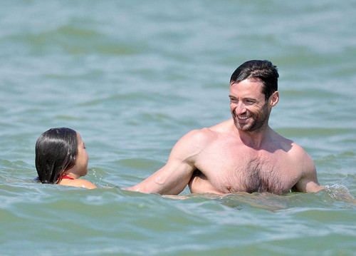  Hugh Jackman and Family in St. Tropez