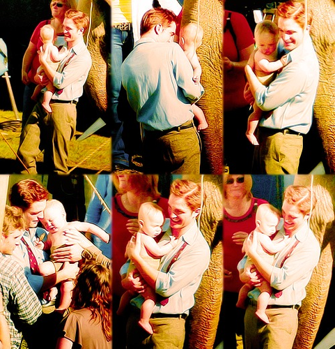  Rob with a baby :)) <33