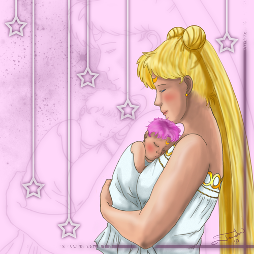  sailor moon - mother and child