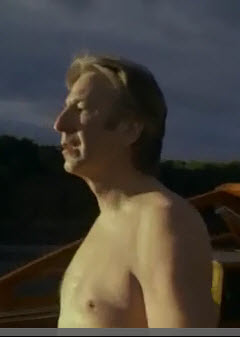 Alan/Snape taking off that white under shirt 