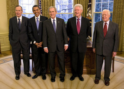  All 5 living Presidents co-existing