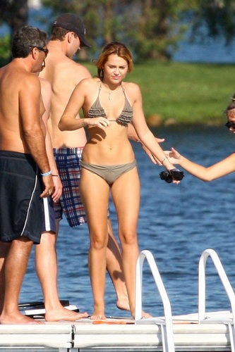 Miley - Enjoys a relaxing day with friends in Orchard Lake, MI - July 31, 2011