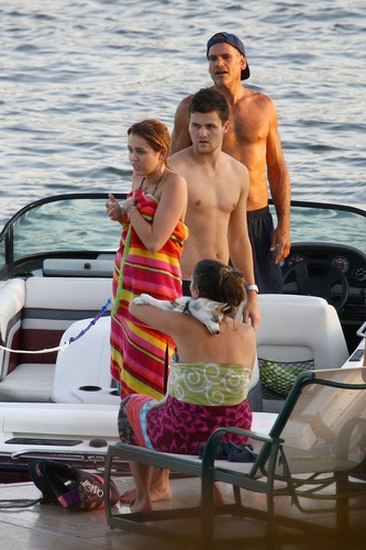  Miley - Enjoys a relaxing dia with friends in Orchard Lake, MI - July 31, 2011