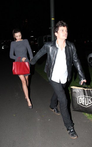 Miranda Kerr and husband Orlando Bloom out to dinner in Sydney