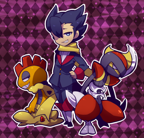  awww!!! Grimsley and his Pokemon scrafty and bisharp!!!