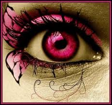  papillon rose eyes
