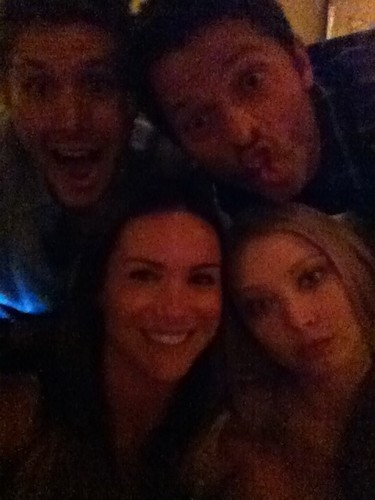  Danneel Harris with Elisabeth Harnois (Shelly), Jensen Ackles and Misha Collins