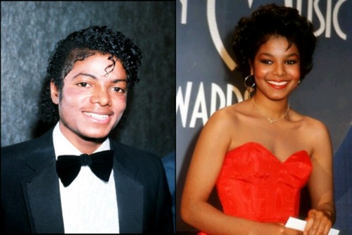  MICHAEL JACKSON AND JANET JACKSON SIDE por SIDE PICTURE IN 1983