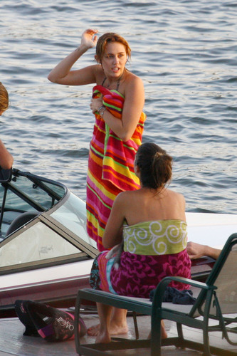  Miley Cyrus With Marafiki In Orchard Lake,MI - 31. July