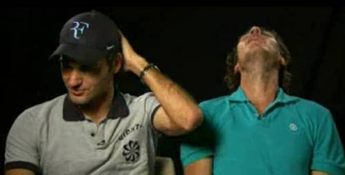  Nadal threw back his head and he about to ciuman Roger