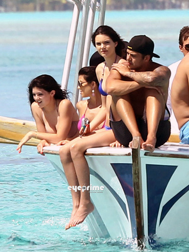  Kendall and Kylie Jenner in a Bikini during Holidays in Bora Bora