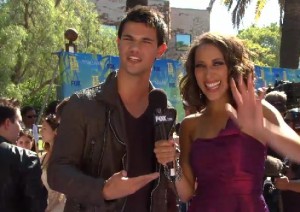 Photo of Taylor Lautner Being Interviewed at the TCAs