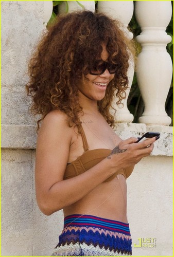 Rihanna At The Beach In Barbados 08 08 2011