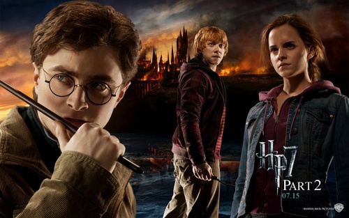  Harry, Ron and Hermione kertas dinding