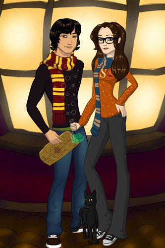  Me and Kyle as Hogwarts students!