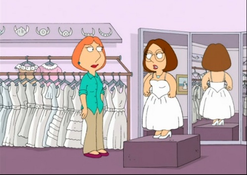 Meg and Lois Griffin (Peter's Daughter) on the Wedding Dress