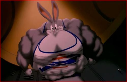  bugs bunny's huge muscles! :D