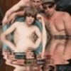 justin and a couple of gus in a hot tub maddyjb photo