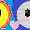 A drawing using crayons featuring the sun and moon. G123u photo